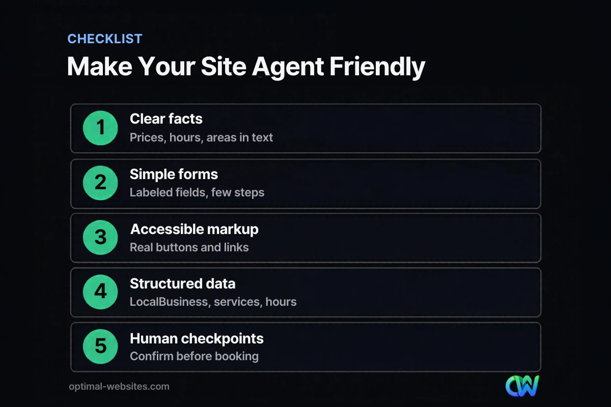 Checklist for building an AI agent ready website