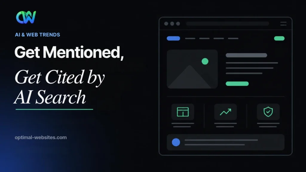 Brand mentions for AI search headline graphic with a website mockup