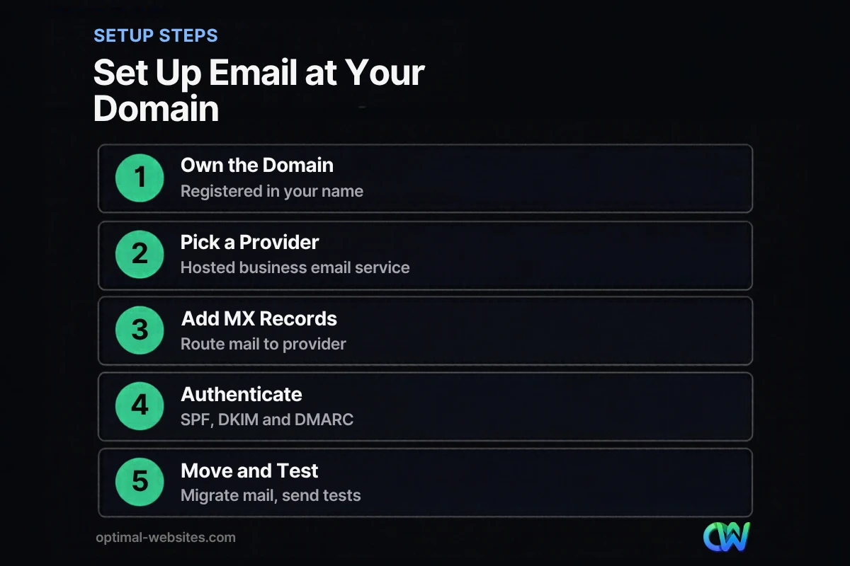 Five steps to set up a business email domain