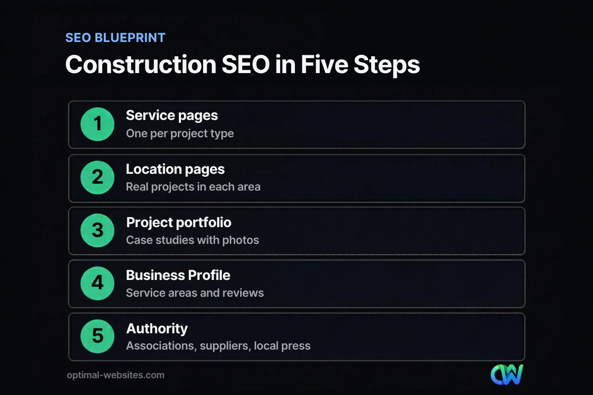Five-step blueprint for construction SEO