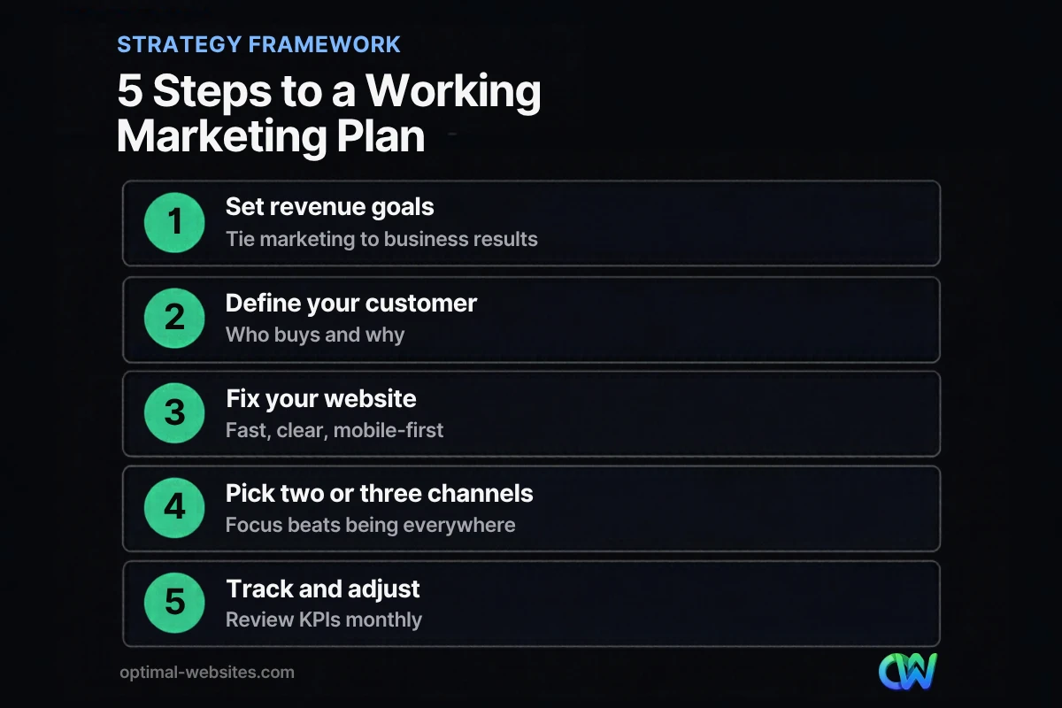 Five-step digital marketing strategy for small business framework