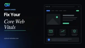 How to fix Core Web Vitals graphic with the headline Fix Your Core Web Vitals
