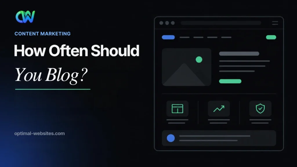 How often should a business blog headline beside a website layout mockup