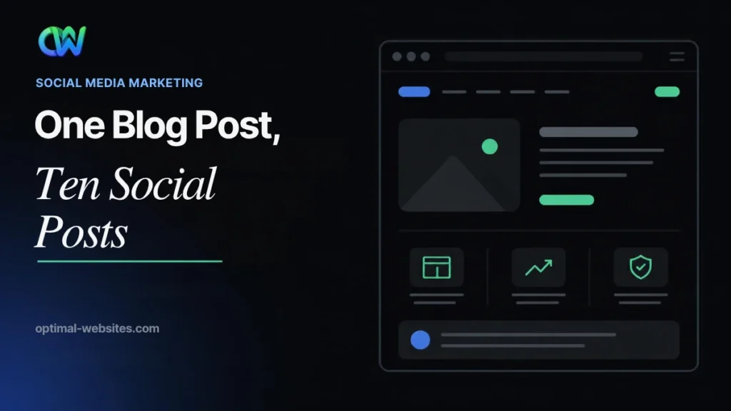 Business owner planning how to promote blog posts on social media from a laptop and phone