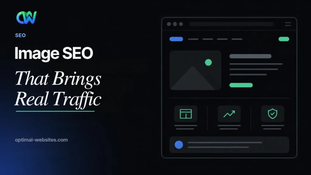 Image SEO checklist showing alt text, file names and WebP images on a WordPress site