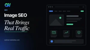 Image SEO checklist showing alt text, file names and WebP images on a WordPress site