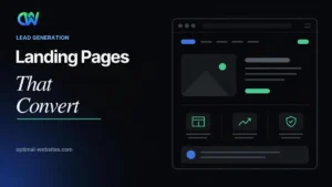 Landing page wireframe with headline, proof and form illustrating landing page design that converts