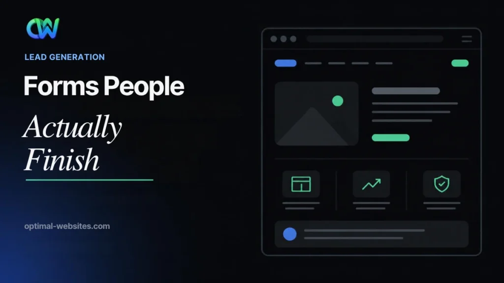 Lead capture form featured graphic about forms people actually finish