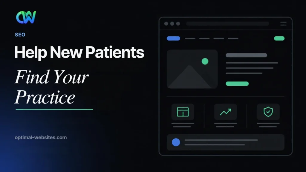 Medical cross inside a search pin illustrating medical practice SEO for new patients