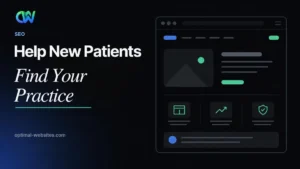 Medical cross inside a search pin illustrating medical practice SEO for new patients