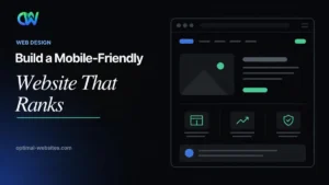 Smartphone showing a mobile-friendly website with a responsive layout