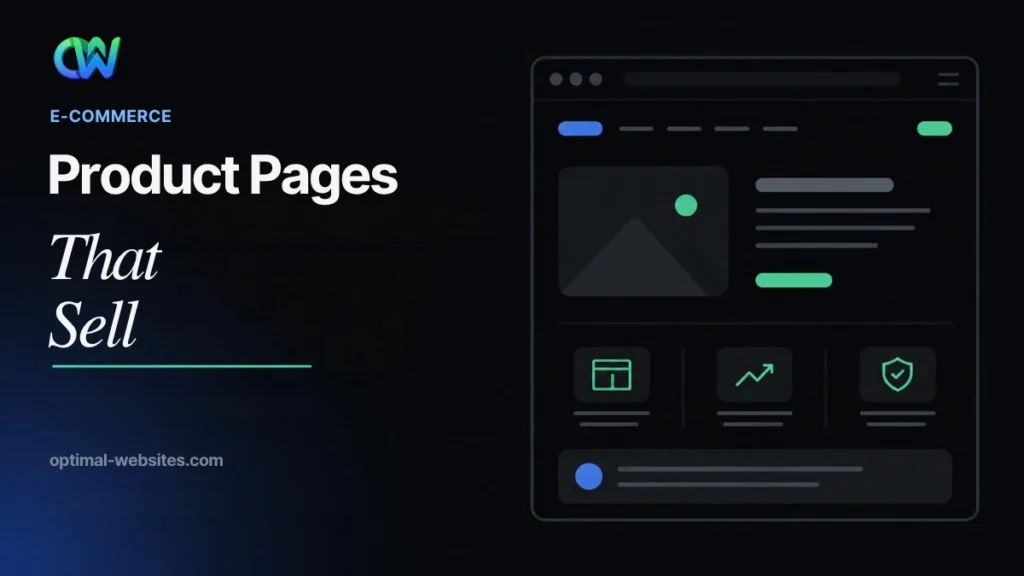 Annotated product page mockup showing product page best practices