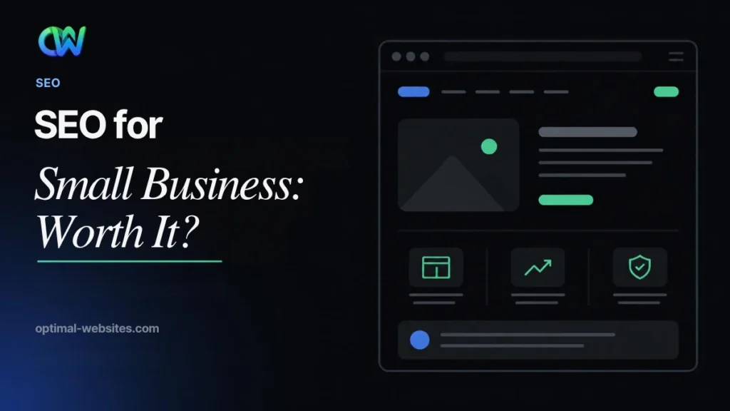 SEO for small business guide showing a local search results page on a phone