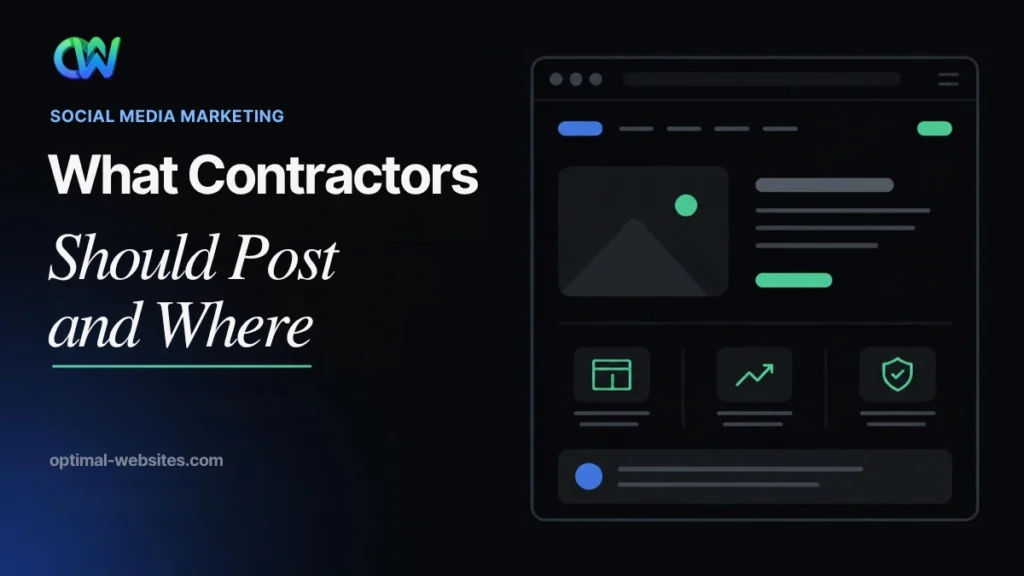 Social media for contractors featured graphic showing what to post and where