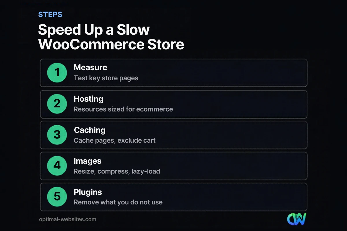 Five steps to speed up a slow WooCommerce store