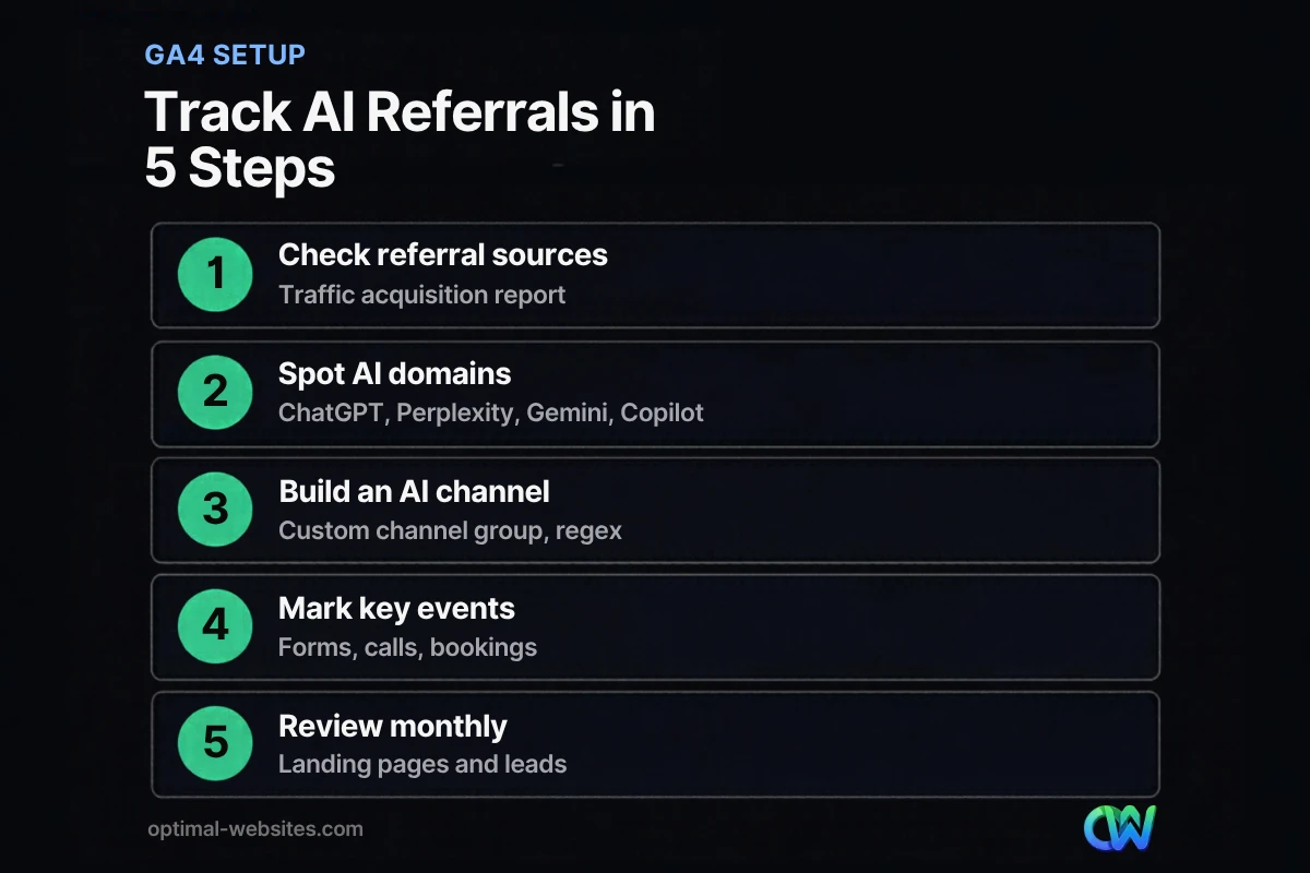 Five steps to track AI referral traffic in Google Analytics 4