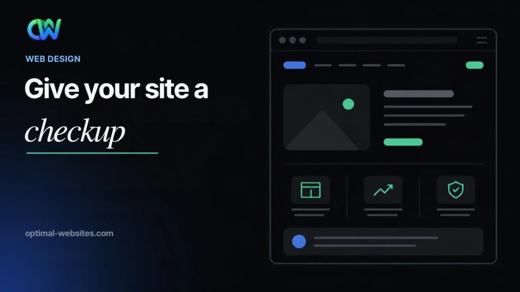Browser window with checklist items representing a website audit checklist