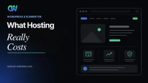Website hosting cost guide graphic reading What Hosting Really Costs