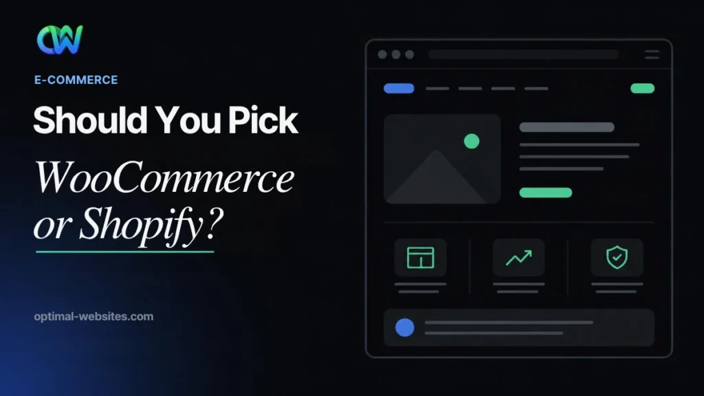 WooCommerce vs Shopify comparison featured graphic for small business stores