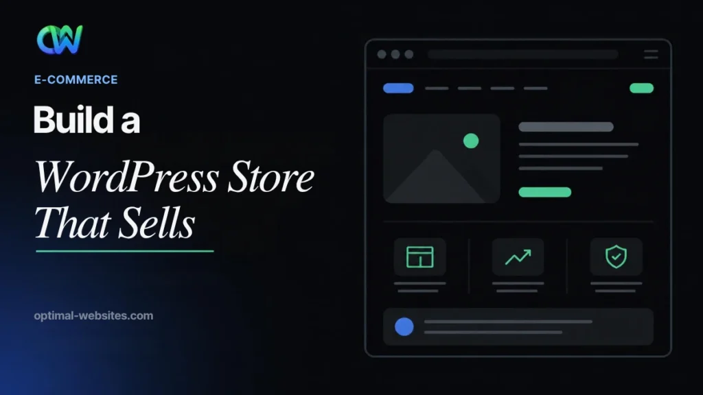 Laptop showing a WordPress ecommerce website product page with a cart and checkout